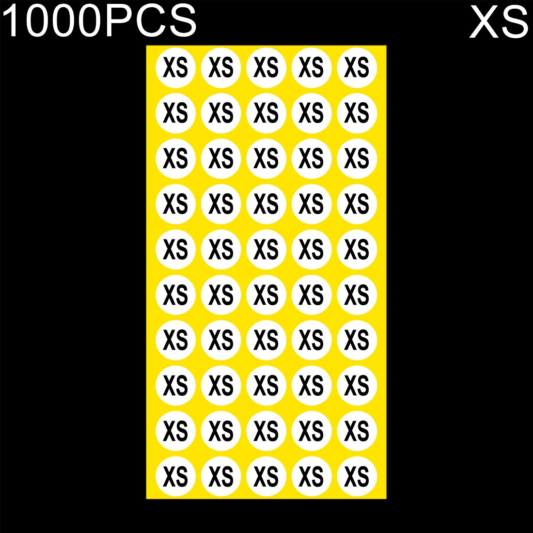ELECTROPRIME 1000 PCS Round Shape Size Sticker Clothes Size Label, Size: XS