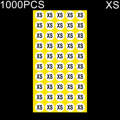 ELECTROPRIME 1000 PCS Round Shape Size Sticker Clothes Size Label, Size: XS