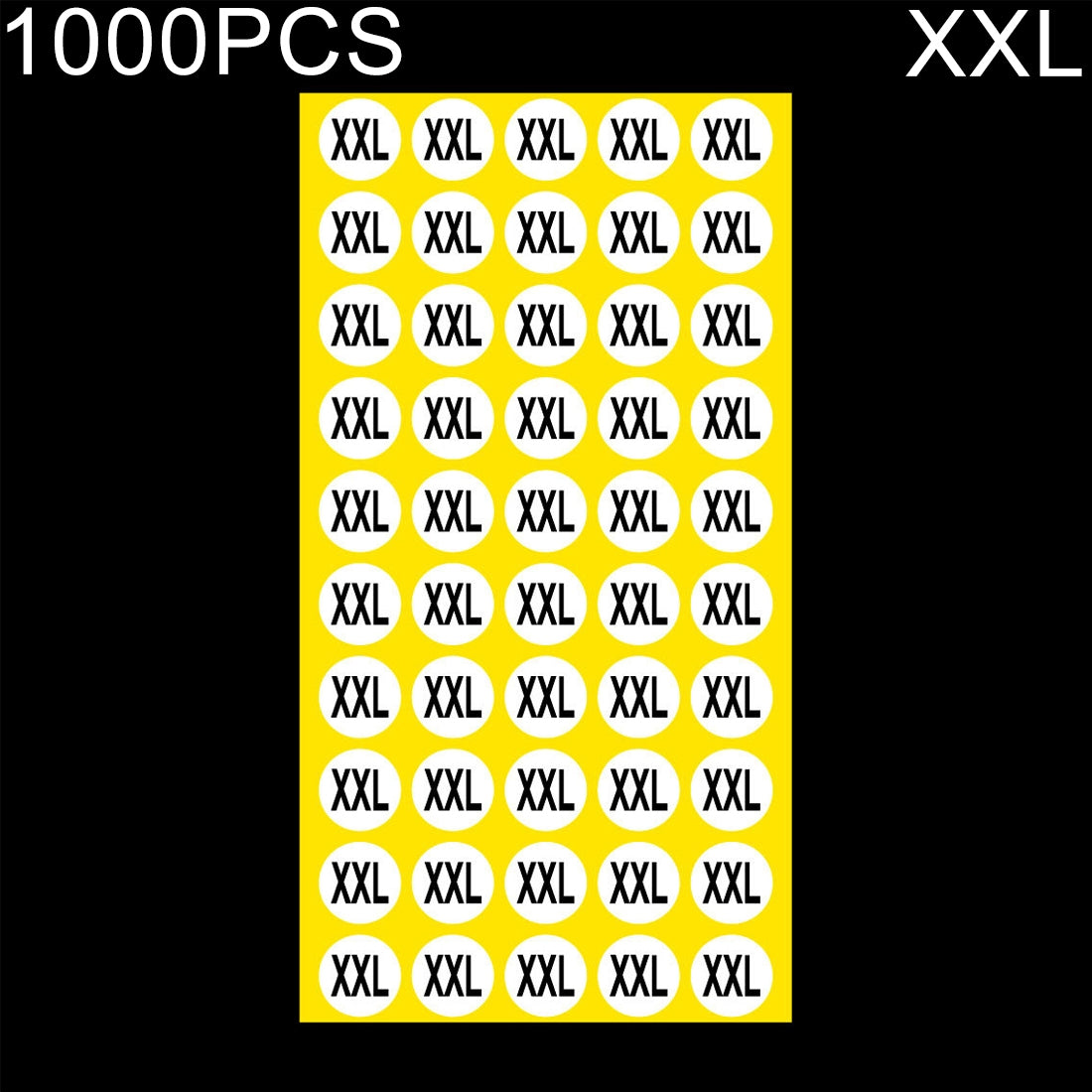ELECTROPRIME 1000 PCS Round Shape Size Sticker Clothes Size Label, Size: XXL