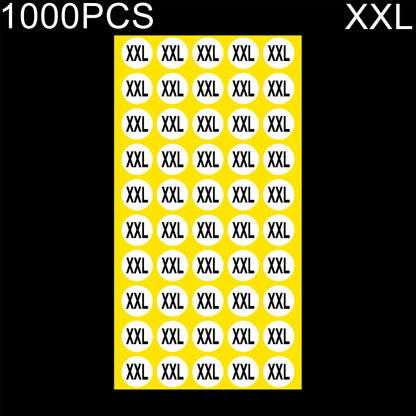 ELECTROPRIME 1000 PCS Round Shape Size Sticker Clothes Size Label, Size: XXL