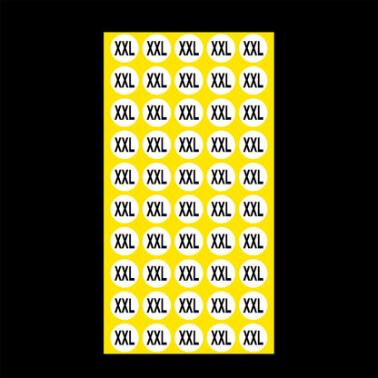 ELECTROPRIME 1000 PCS Round Shape Size Sticker Clothes Size Label, Size: XXL