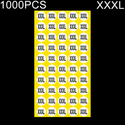 ELECTROPRIME 1000 PCS Round Shape Size Sticker Clothes Size Label, Size: XXXL