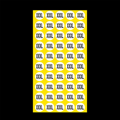 ELECTROPRIME 1000 PCS Round Shape Size Sticker Clothes Size Label, Size: XXXL