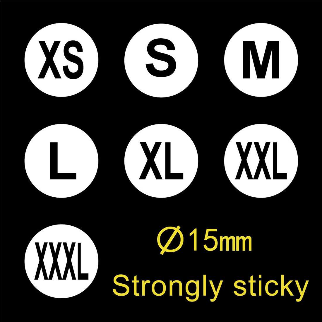 ELECTROPRIME 1000 PCS Round Shape Size Sticker Clothes Size Label, Size: XXXL