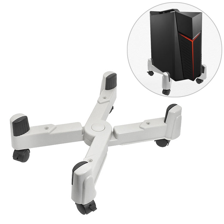 ELECTROPRIME 5-wheel Adjustable Moving Pulley X-type Computer Mainframe Plastic Chassis Tray Holder (Grey)