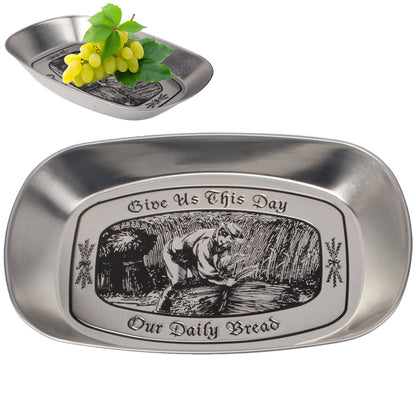 ELECTROPRIME Stainless Steel Multi-purpose Tray Fruit Bowl Dessert Plate (Random Delivery)