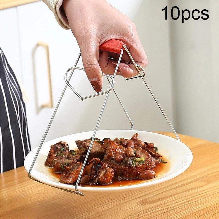 ELECTROPRIME 10pcs High Quality Kitchen Gadget Stainless Steel Pot Clip(Silver)