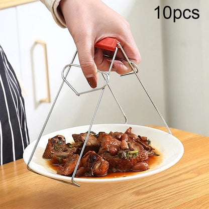 ELECTROPRIME 10pcs High Quality Kitchen Gadget Stainless Steel Pot Clip(Silver)