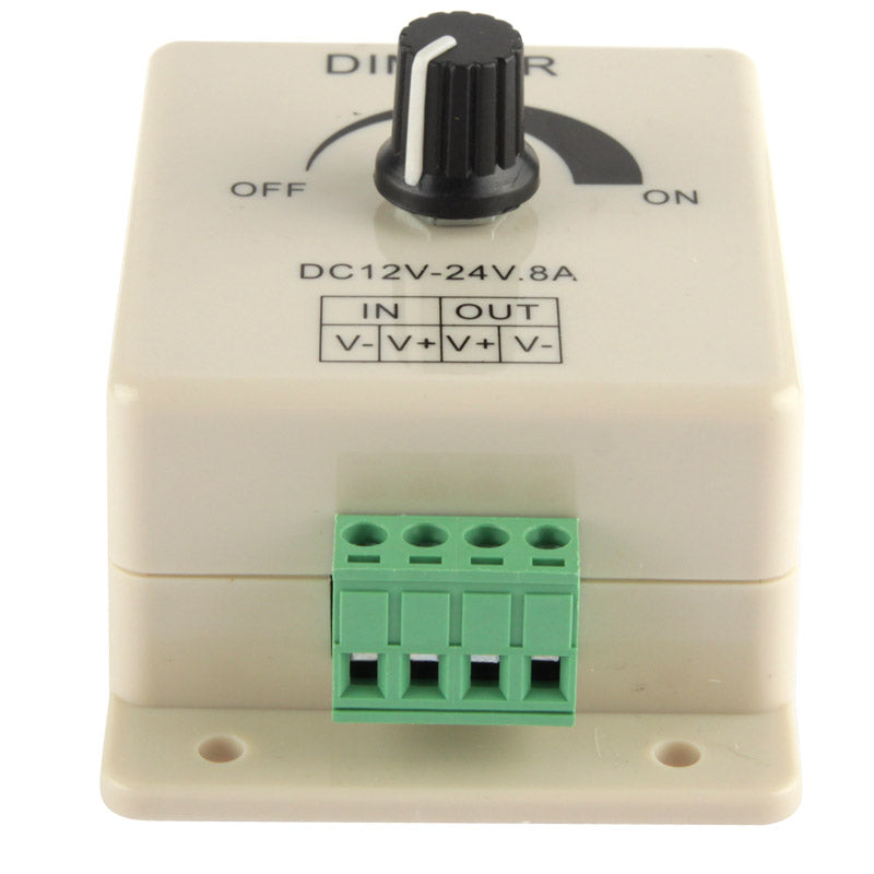 ELECTROPRIME Single Color Dimmer Switch LED Dimmer Controller for Strip Light DC12-24V, Output Current: 8A