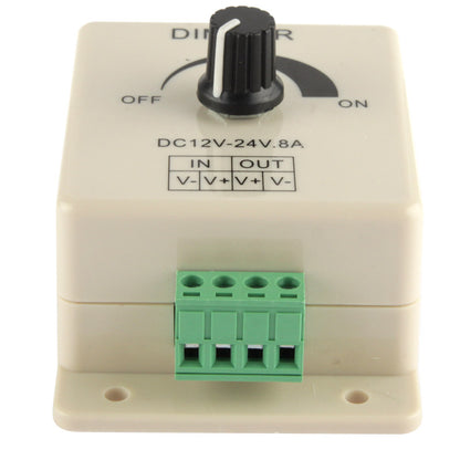 ELECTROPRIME Single Color Dimmer Switch LED Dimmer Controller for Strip Light DC12-24V, Output Current: 8A