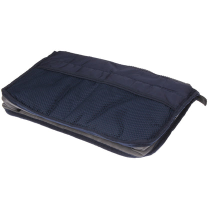 ELECTROPRIME Thicken Portable Multi-function Double Zipper Cosmetic Bag, Storage Bag in Bag (Dark Blue)