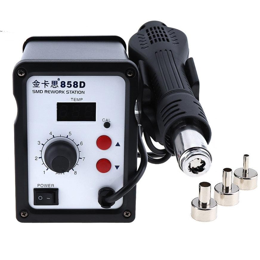 ELECTROPRIME Kaisi K-858D SMD Hot-Air Soldering Station LED Digital Display Support Controllable Temperature for Desoldering + Air Nozzles, EU Plug