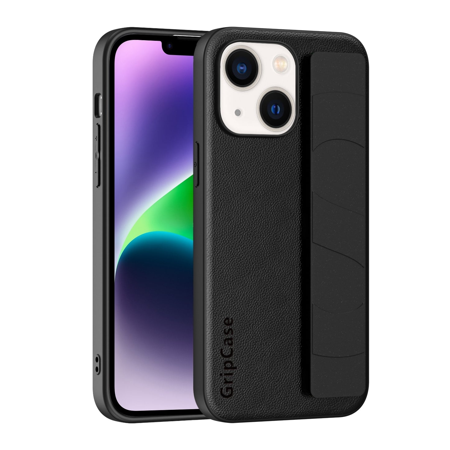 ELECTROPRIME For iPhone 15 Skin Elastic Wrist Grip Back Cover Phone Case(Black)