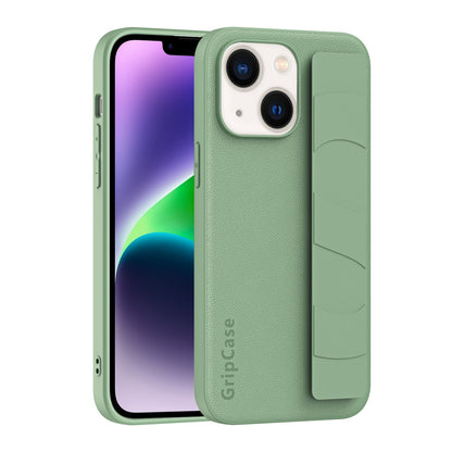 ELECTROPRIME For iPhone 15 Skin Elastic Wrist Grip Back Cover Phone Case(Light Green)