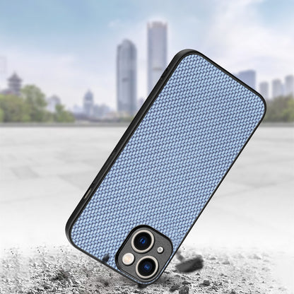 ELECTROPRIME For  iPhone 15 Carbon Fiber Texture Leather Back Phone Case(Blue)