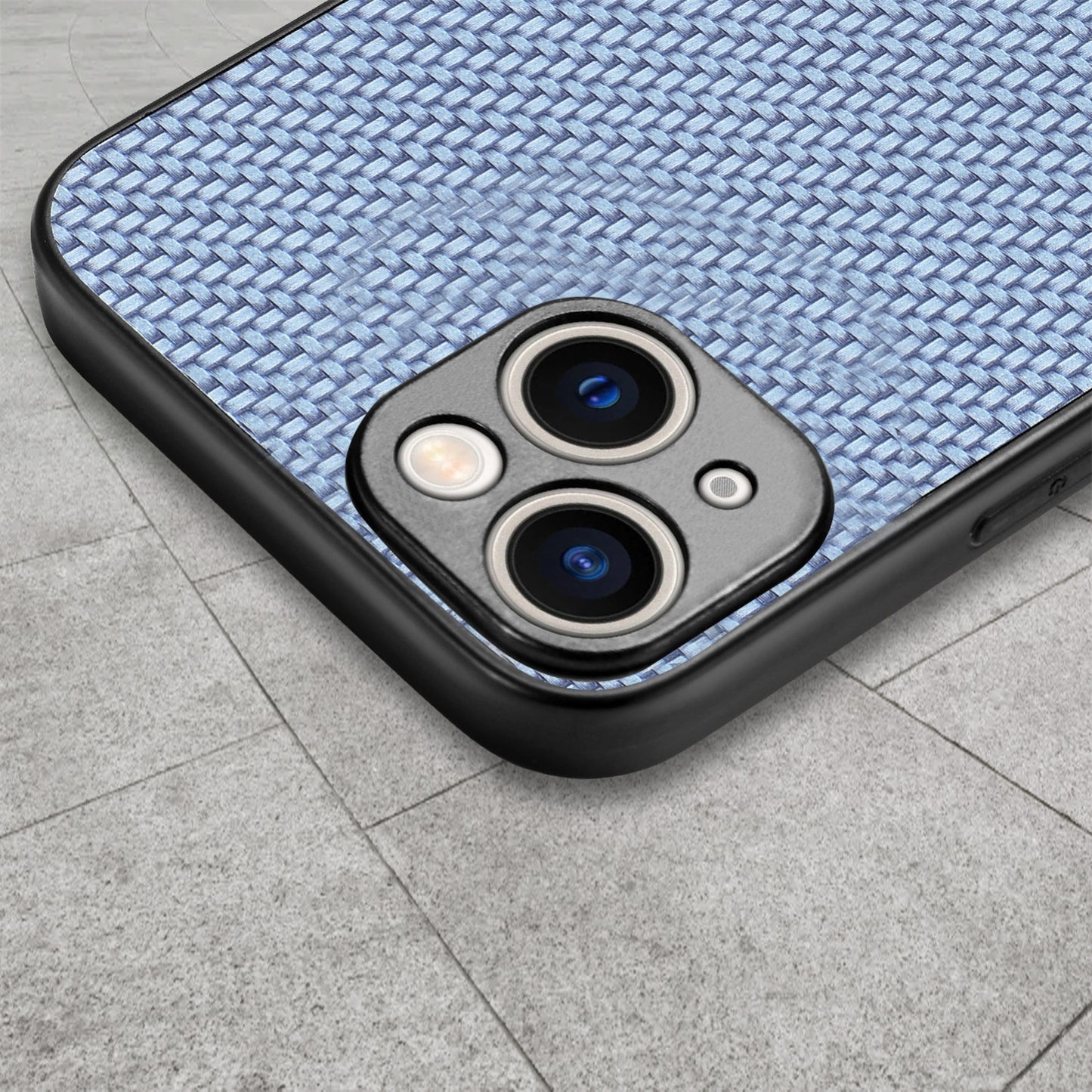 ELECTROPRIME For  iPhone 15 Carbon Fiber Texture Leather Back Phone Case(Blue)