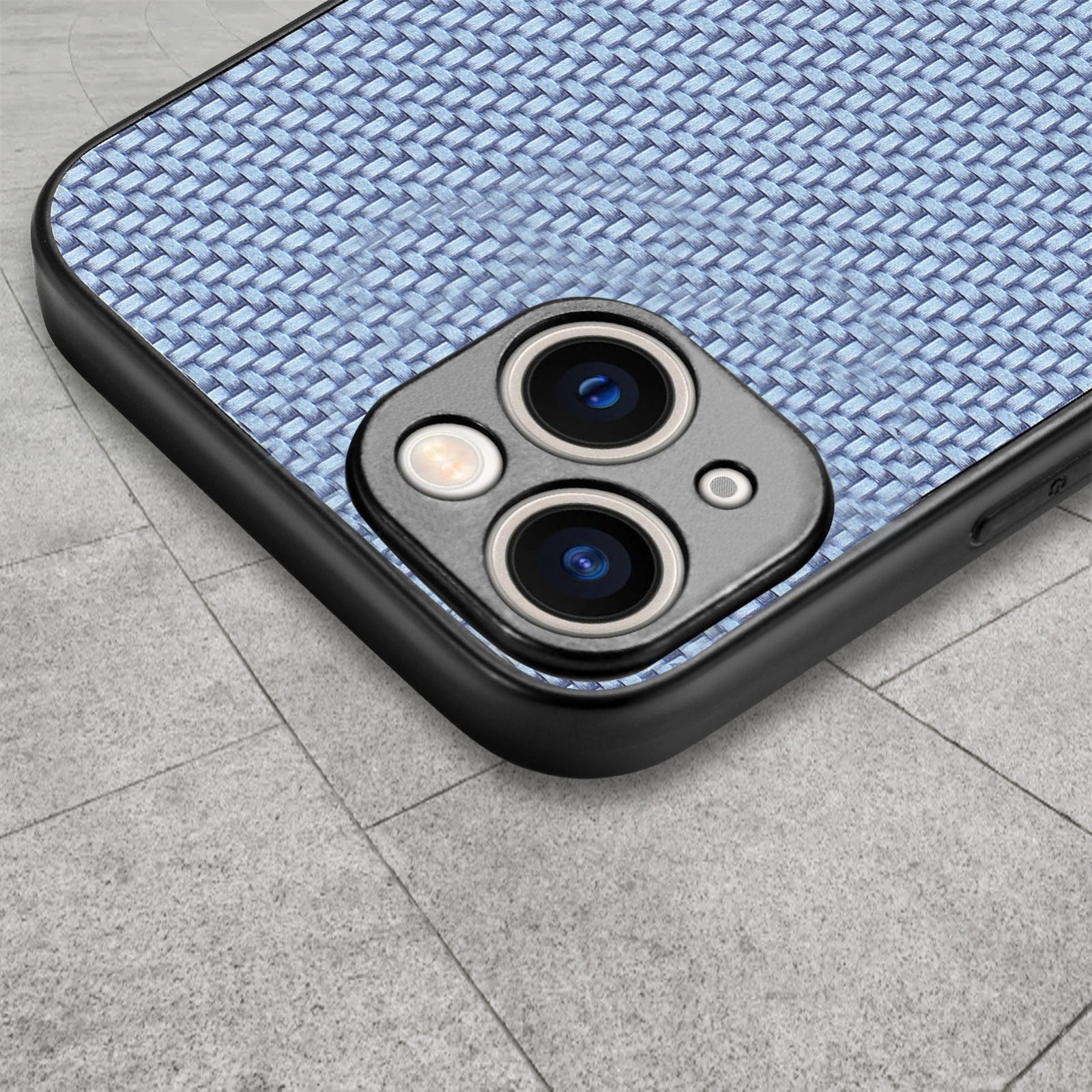 ELECTROPRIME For  iPhone 15 Carbon Fiber Texture Leather Back Phone Case(Blue)