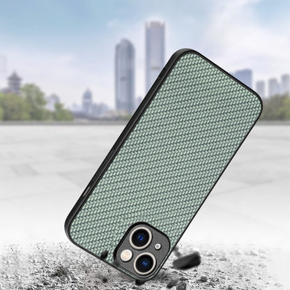 ELECTROPRIME For  iPhone 15 Carbon Fiber Texture Leather Back Phone Case(Green)