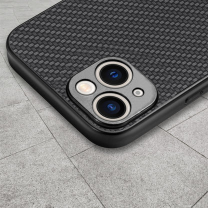 ELECTROPRIME For iPhone 15 Plus Carbon Fiber Texture Leather Back Phone Case(Black)