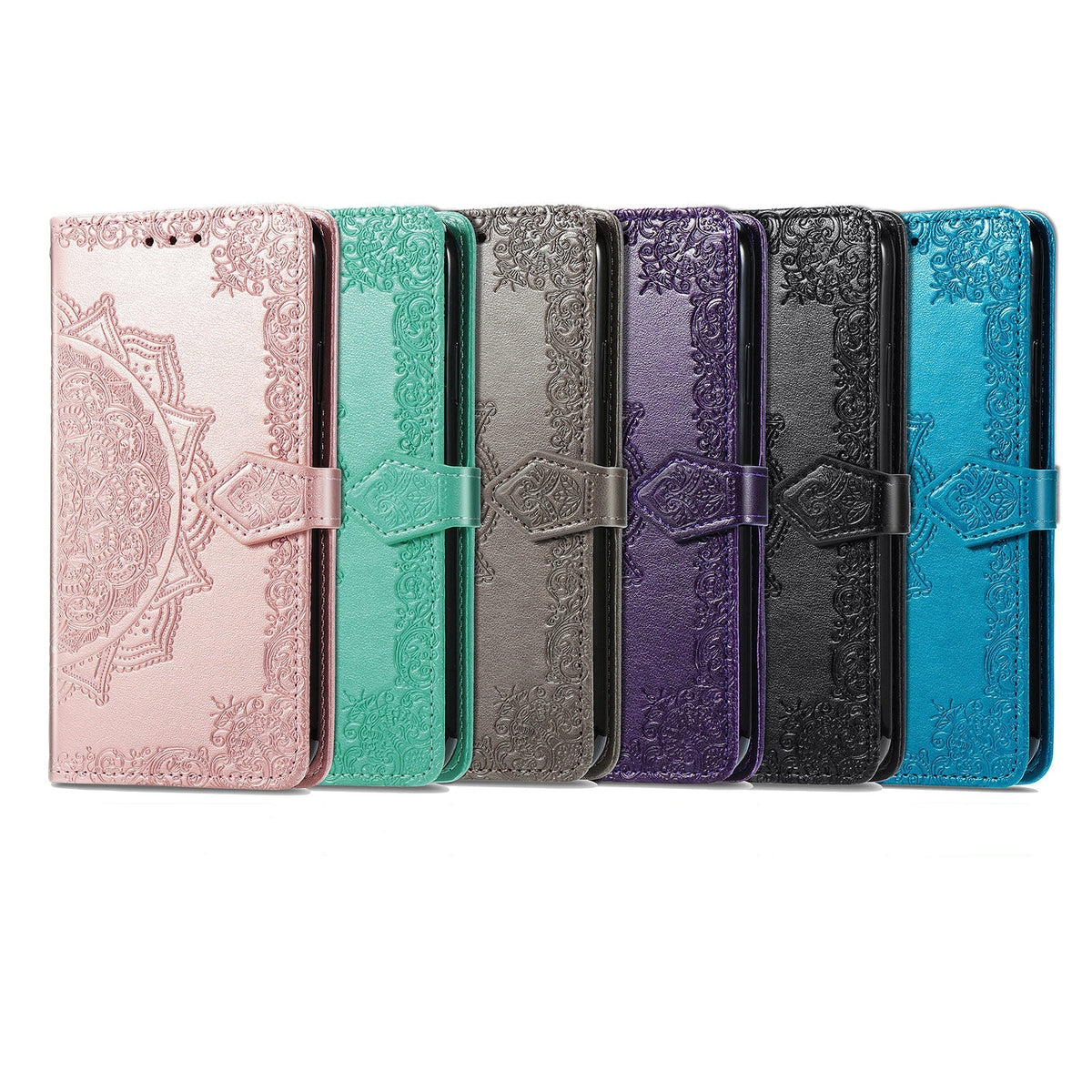 ELECTROPRIME For iPhone 15 Plus Mandala Flower Embossed Leather Phone Case(Purple)