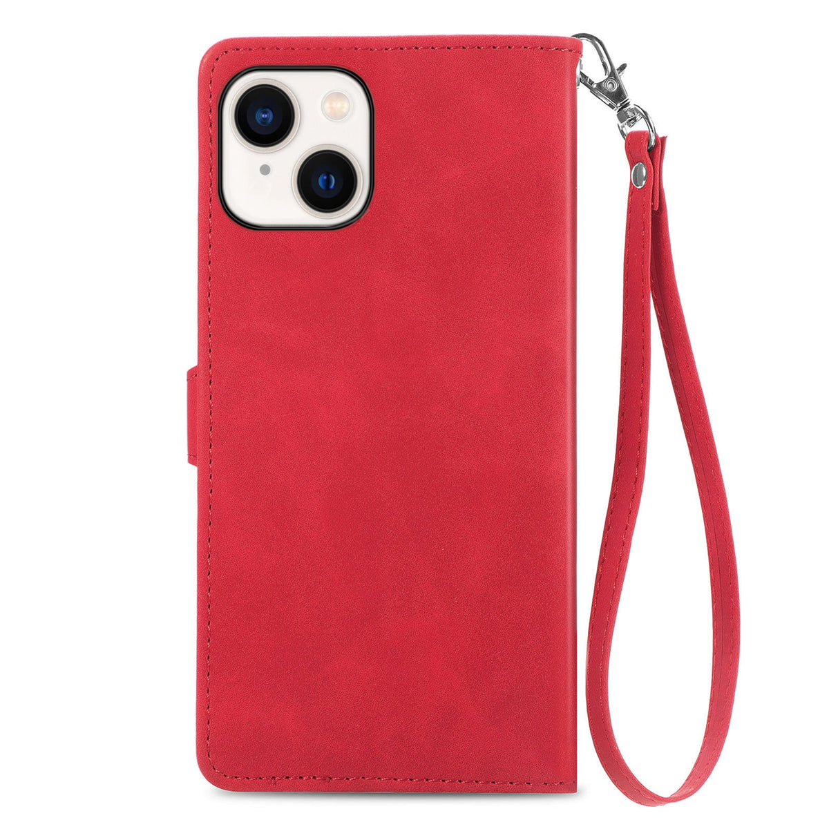 ELECTROPRIME For iPhone 15 Embossed Flower Zipper Leather Phone Case(Red)