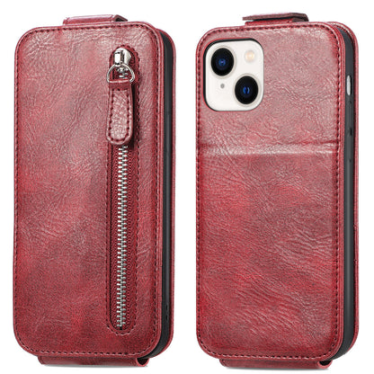 ELECTROPRIME For iPhone 15 Plus Zipper Wallet Vertical Flip Leather Phone Case(Red)