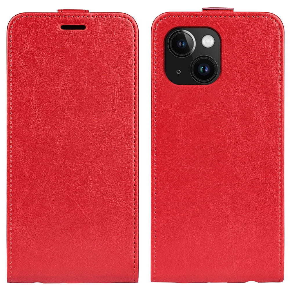 ELECTROPRIME For iPhone 15 Plus R64 Texture Single Vertical Flip Leather Phone Case(Red)