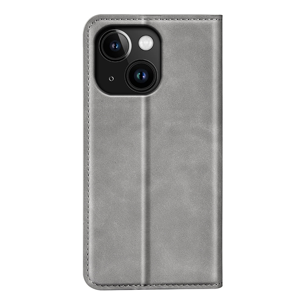 ELECTROPRIME For iPhone 15 Plus Retro-skin  Magnetic Suction Leather Phone Case(Grey)