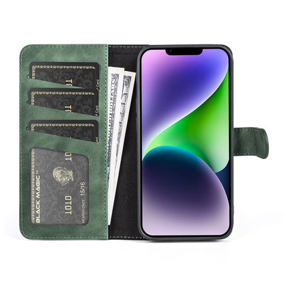ELECTROPRIME For iPhone 15 Stitching Horizontal Flip Leather Phone Case(Green)