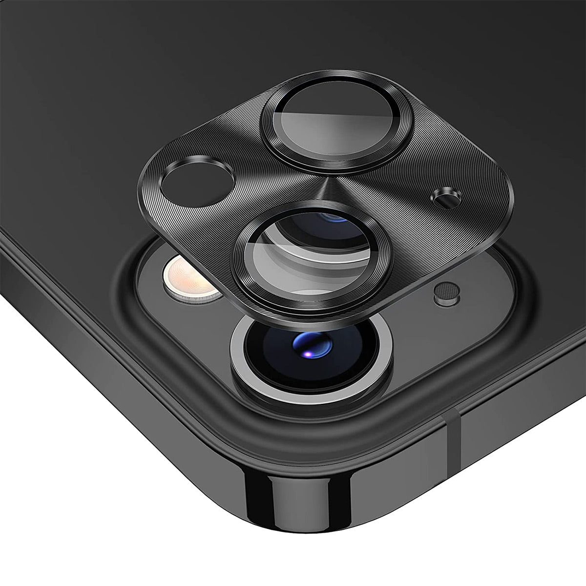 ELECTROPRIME For iPhone 15 / 15 Plus ENKAY Aluminium Alloy Tempered Glass Lens Cover Film(Black)