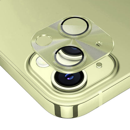 ELECTROPRIME For iPhone 15 / 15 Plus ENKAY Aluminium Alloy Tempered Glass Lens Cover Film(Yellow)