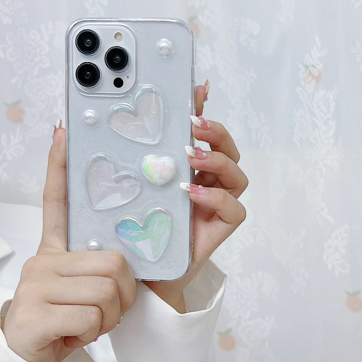 ELECTROPRIME For iPhone 15 Love Epoxy TPU Phone Case(Transparent)