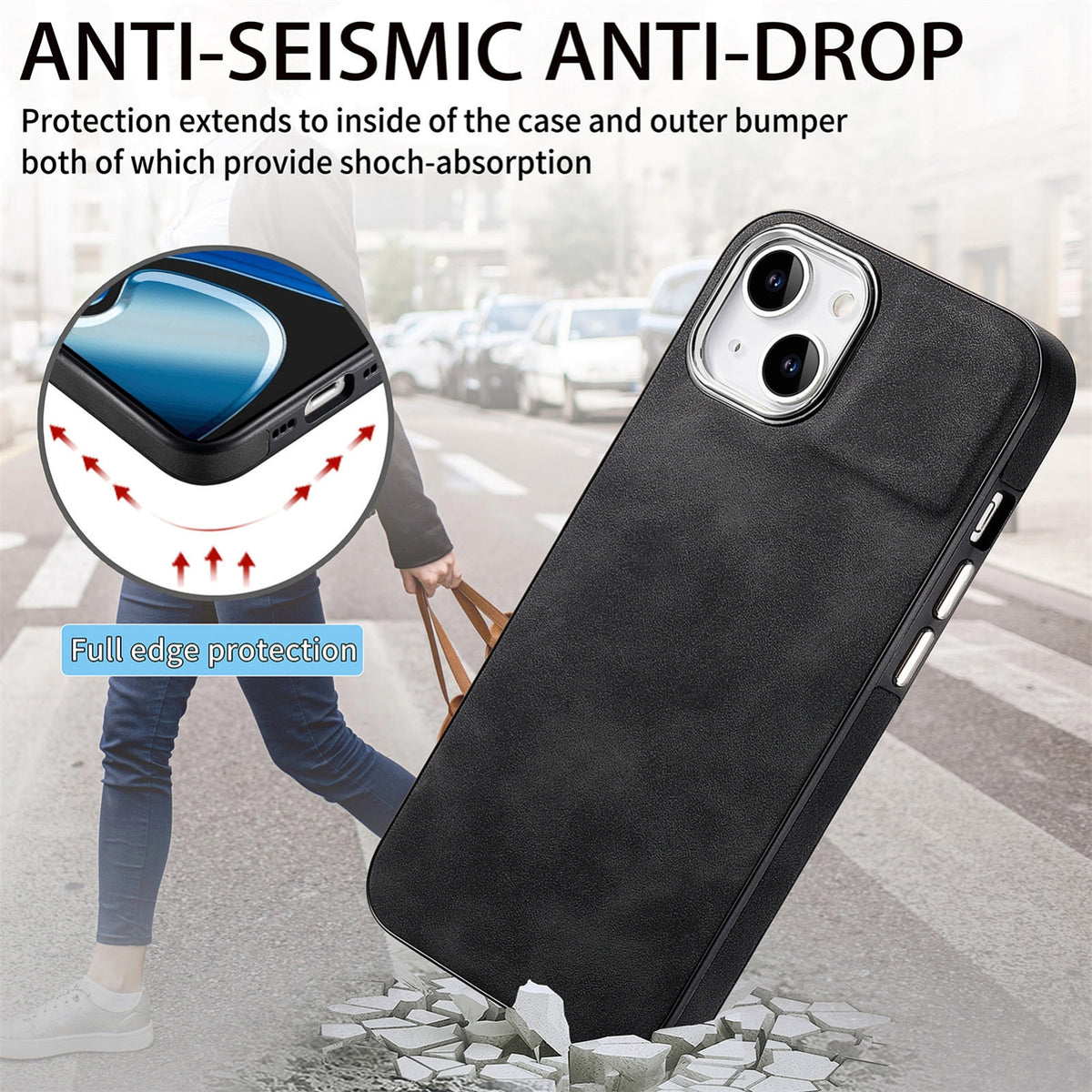 ELECTROPRIME For iPhone 15 Skin-Feel Electroplating TPU Shockproof Phone Case(Black)