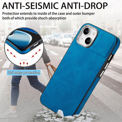 ELECTROPRIME For iPhone 15 Skin-Feel Electroplating TPU Shockproof Phone Case(Blue)