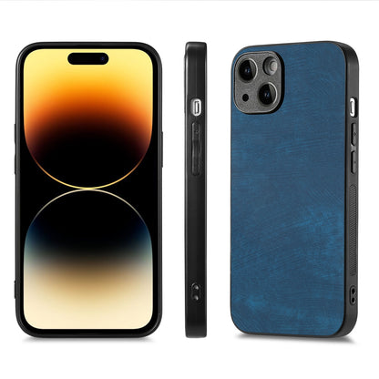 ELECTROPRIME For iPhone 15 ENKAY Retro Leather Skin PC Phone Case with High Aluminum-silicon Glass Film(Blue)