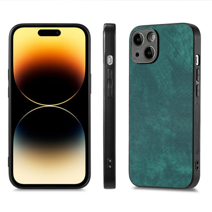 ELECTROPRIME For iPhone 15 ENKAY Retro Leather Skin PC Phone Case with High Aluminum-silicon Glass Film(Green)