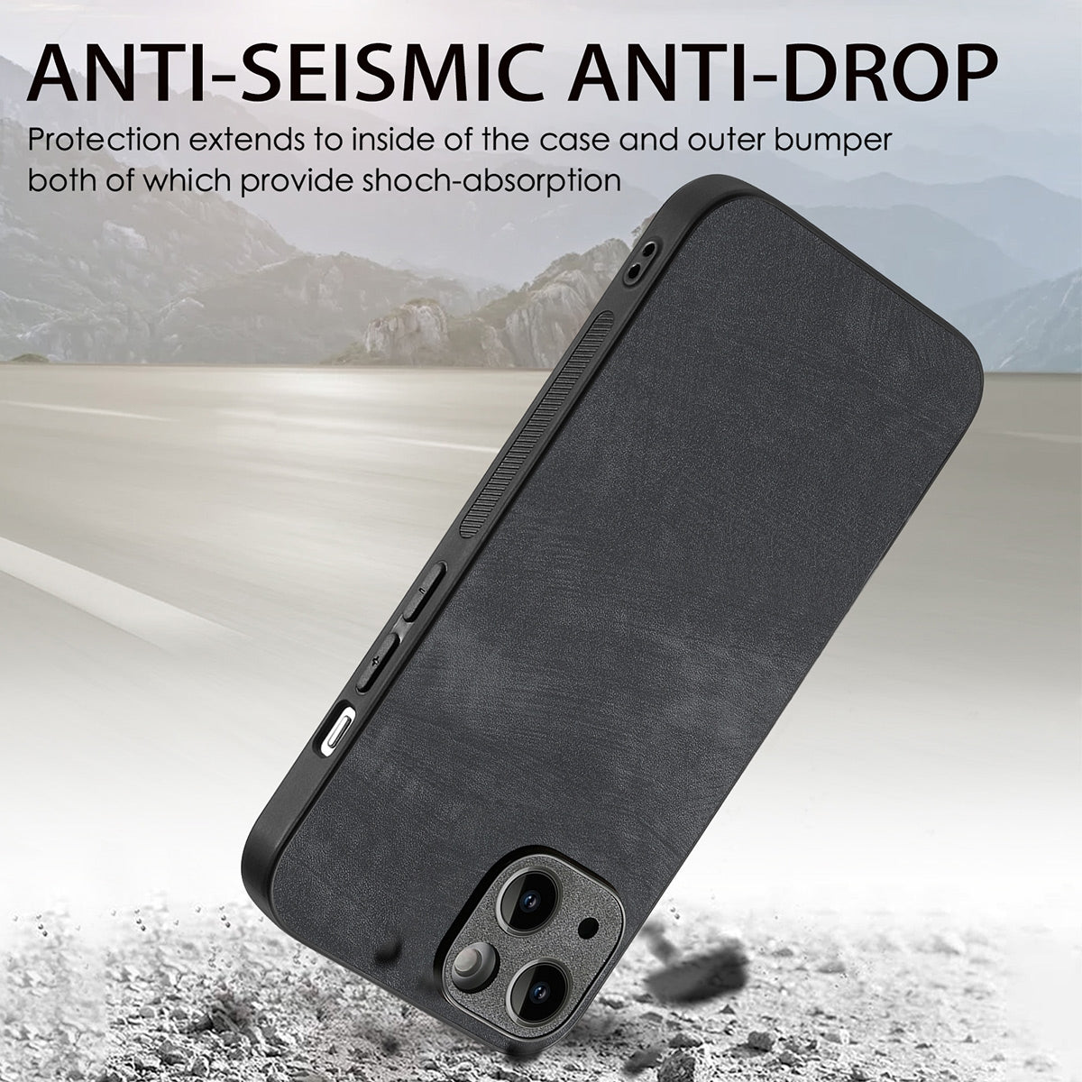 ELECTROPRIME For iPhone 15 ENKAY Retro Leather Skin PC Phone Case with High Aluminum-silicon Glass Film(Brown)