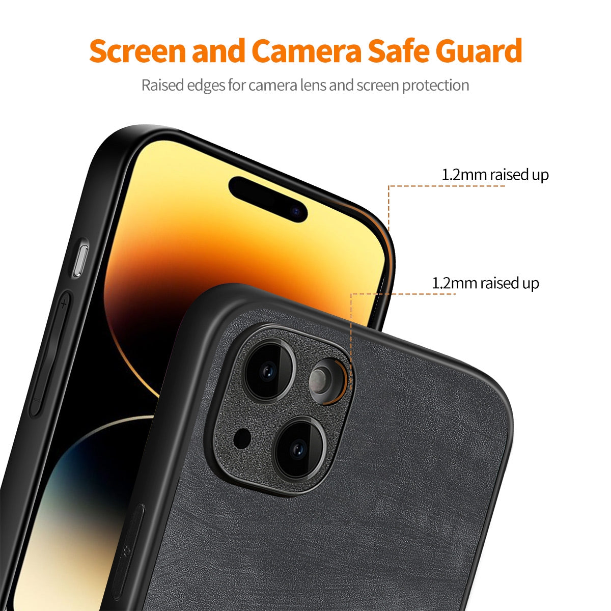 ELECTROPRIME For iPhone 15 ENKAY Retro Leather Skin PC Phone Case with High Aluminum-silicon Glass Film(Brown)