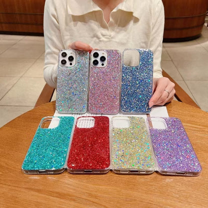 ELECTROPRIME For iPhone 15 Plus Glitter Sequins Epoxy TPU Phone Case(Purple)