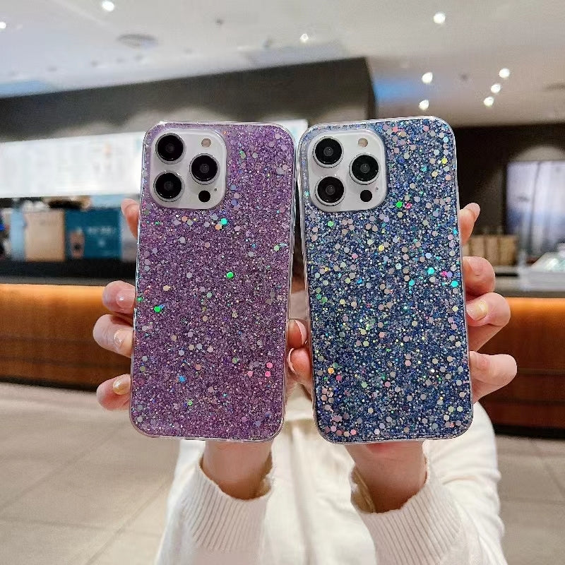 ELECTROPRIME For iPhone 15 Plus Glitter Sequins Epoxy TPU Phone Case(Purple)