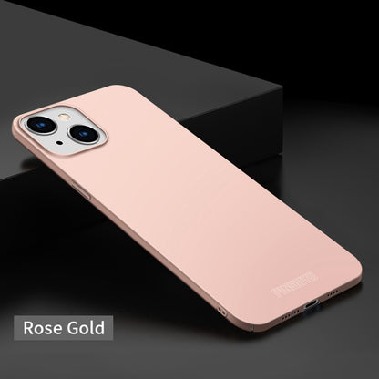 ELECTROPRIME For iPhone 15 Plus PINWUYO Micro-Frosted PC Ultra-thin Hard Phone Case with Magsafe Magnetic Ring(Rose Gold)