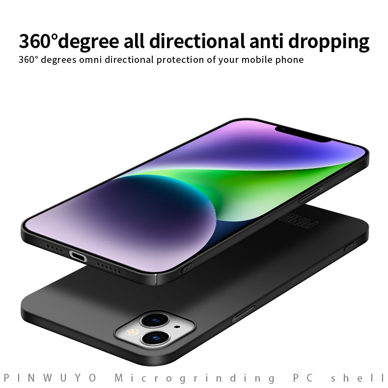 ELECTROPRIME For iPhone 15 Plus PINWUYO Micro-Frosted PC Ultra-thin Hard Phone Case with Magsafe Magnetic Ring(Rose Gold)