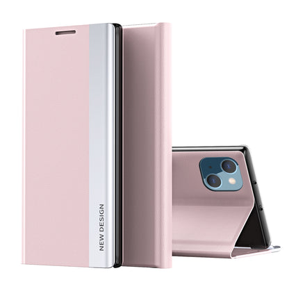 ELECTROPRIME For iPhone 15 Plus Side Electroplated Adsorption Leather Phone Case(Pink)