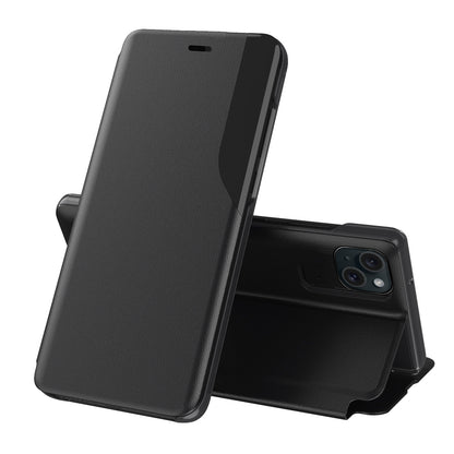 ELECTROPRIME For iPhone 15 Side Display Flip Leather Phone Case(Black)