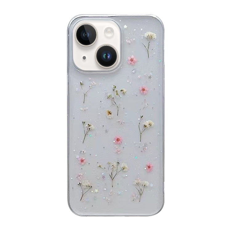 ELECTROPRIME For iPhone 15 Gypsophila Flowers Pattern TPU Protective Phone Case(Pink)