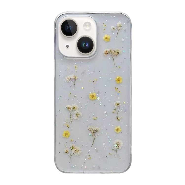 ELECTROPRIME For iPhone 15 Gypsophila Flowers Pattern TPU Protective Phone Case(Yellow)