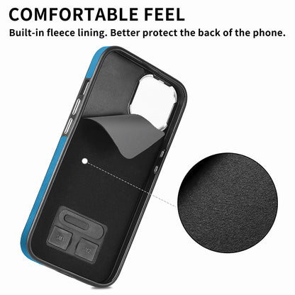 ELECTROPRIME For  iPhone 15 Electroplating Skin-feel Leather Ring Card Wallet Phone Case(Blue)