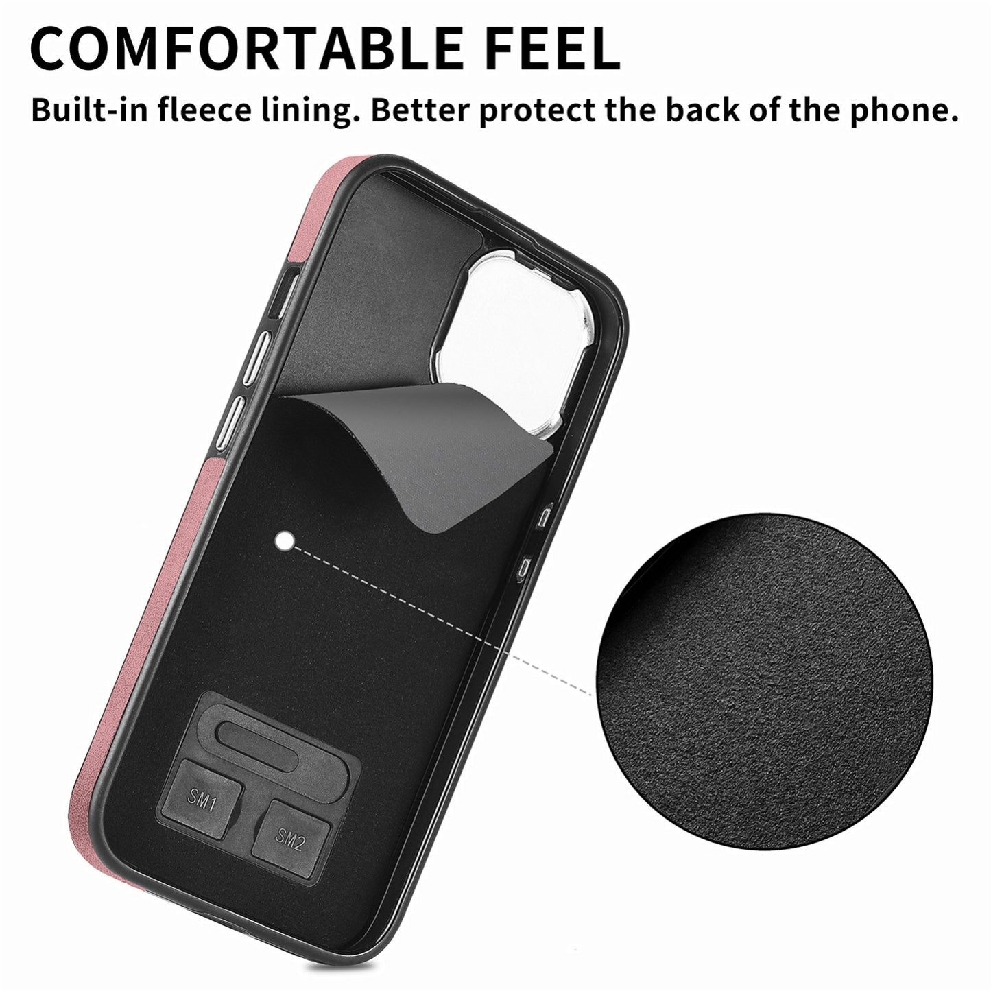 ELECTROPRIME For  iPhone 15 Electroplating Skin-feel Leather Ring Card Wallet Phone Case(Pink)