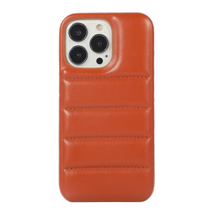 ELECTROPRIME For iPhone 15 Down Jacket Airbag Shockproof Phone Case(Brown)