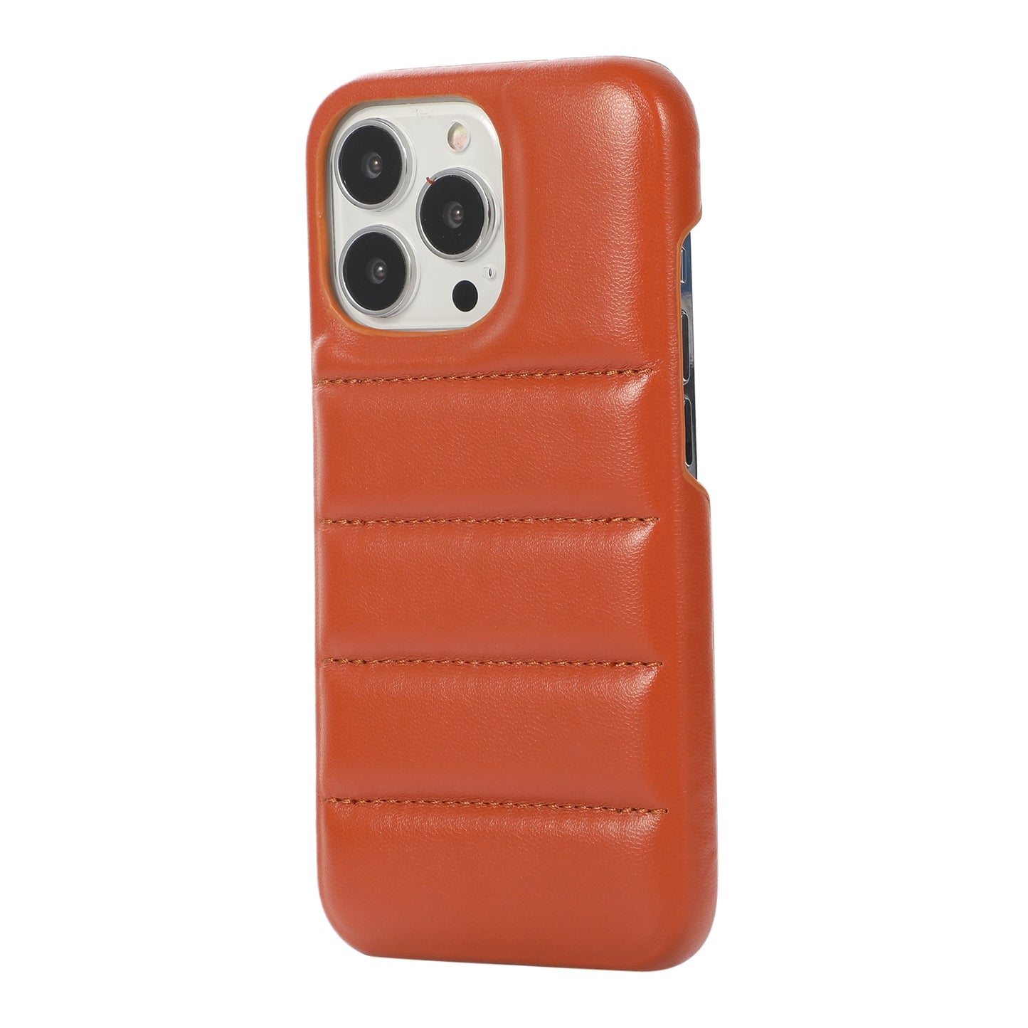 ELECTROPRIME For iPhone 15 Down Jacket Airbag Shockproof Phone Case(Brown)